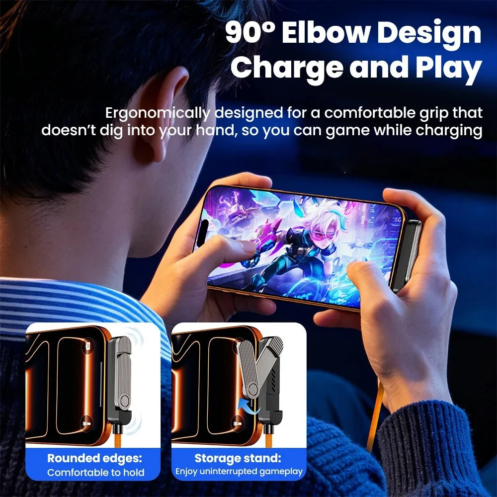 2-in-1 USB-C 240W Fast Charging Cable with Foldable Phone Stand Fast Charging Cable QXL
