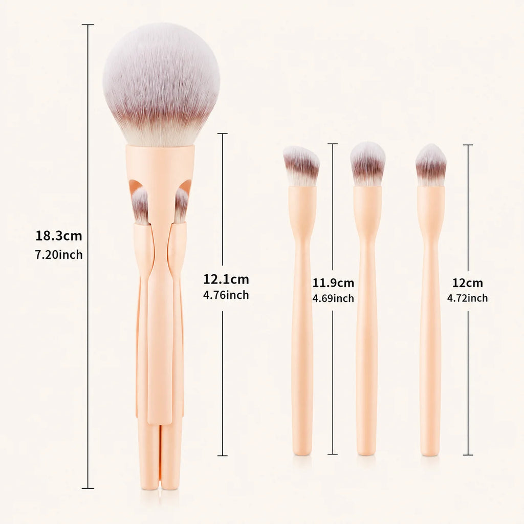 LUXEBLEND 4-in-1 Magnetic Makeup Brush Set | Soft Bristles Makeup Brush Set QXL
