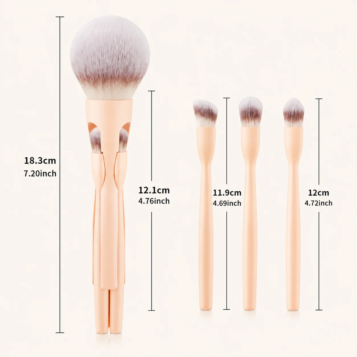 LUXEBLEND 4-in-1 Magnetic Makeup Brush Set | Soft Bristles Makeup Brush Set QXL