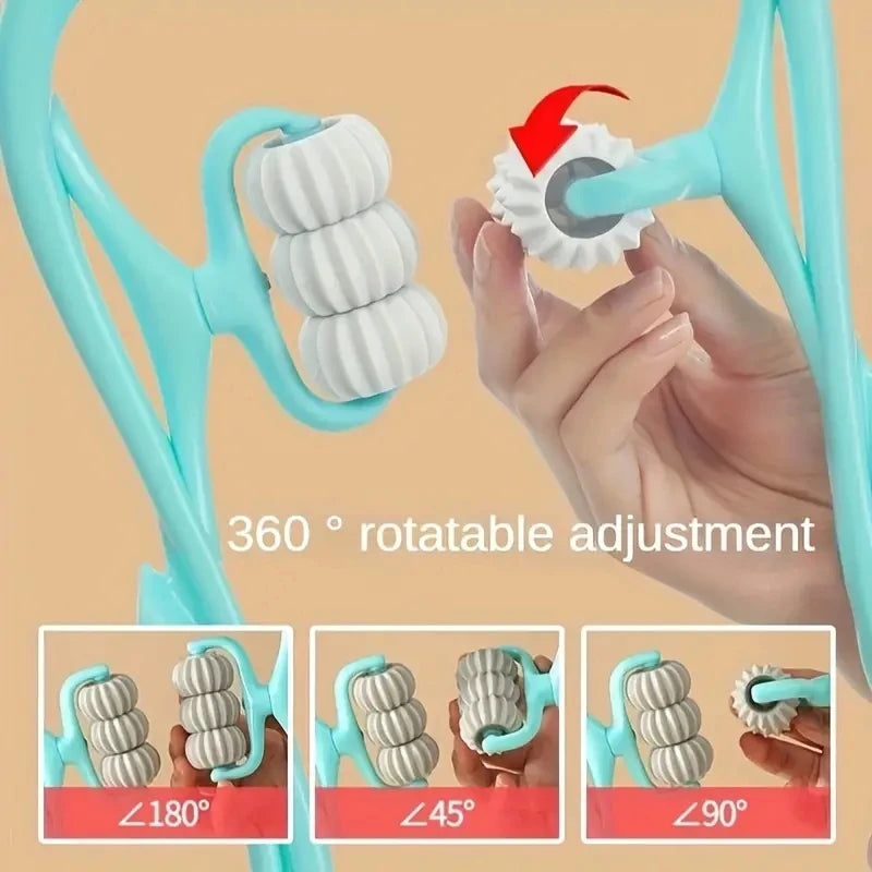 6-Wheel Manual Neck Kneading Massager | Clip-On Roller Tool Manual Neck Massager QXL