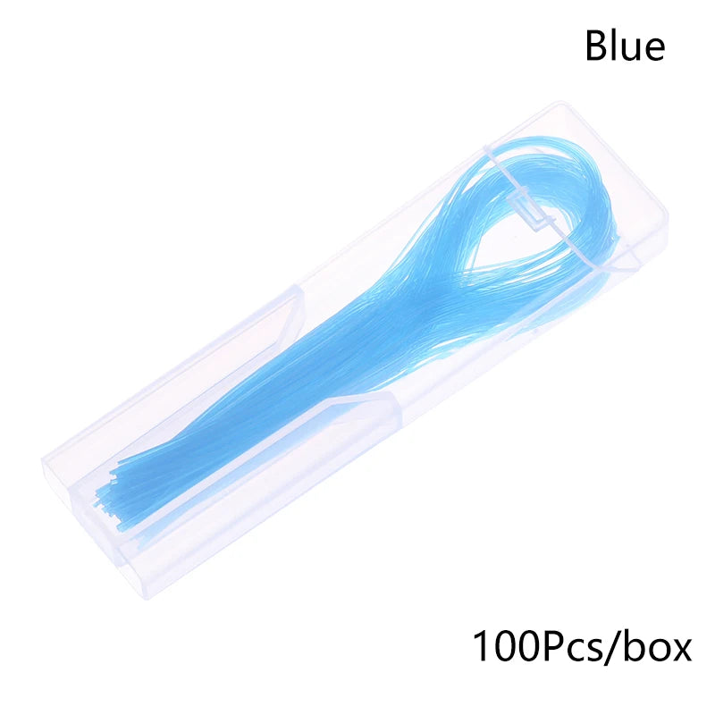 100-Pack Dental Floss Threaders for Braces, Bridges & Implants Dental Floss Threader QXL Blue