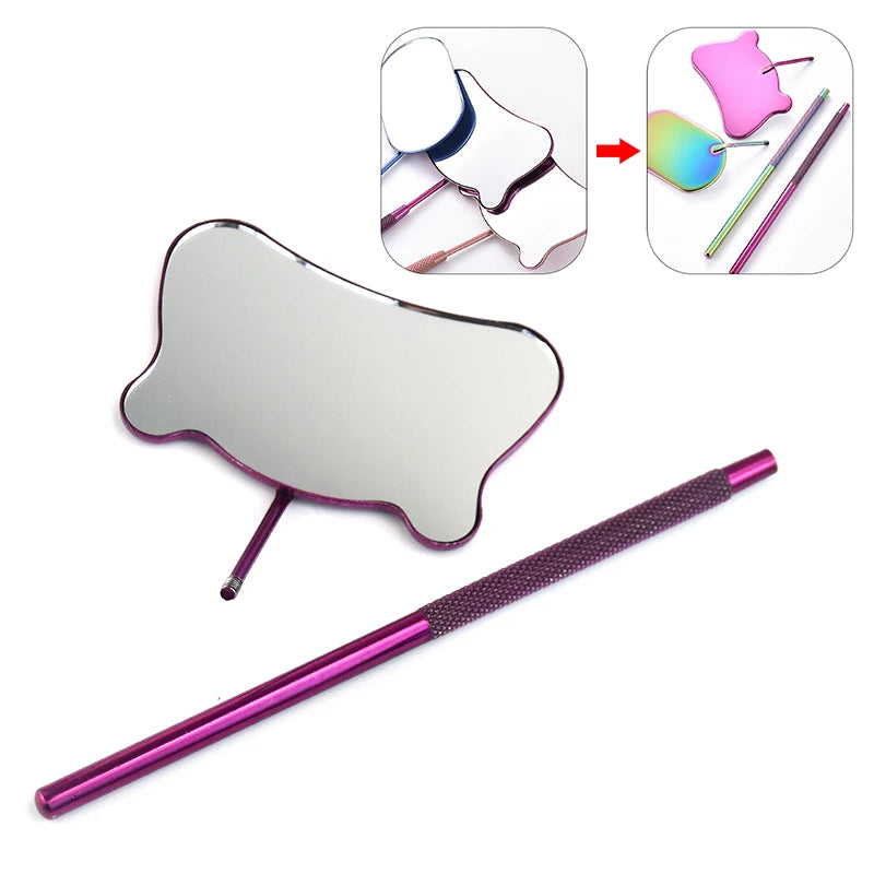 Cat Head Eyelash Extension Checking Mirror | Stainless Steel Lash Extension Mirror QXL
