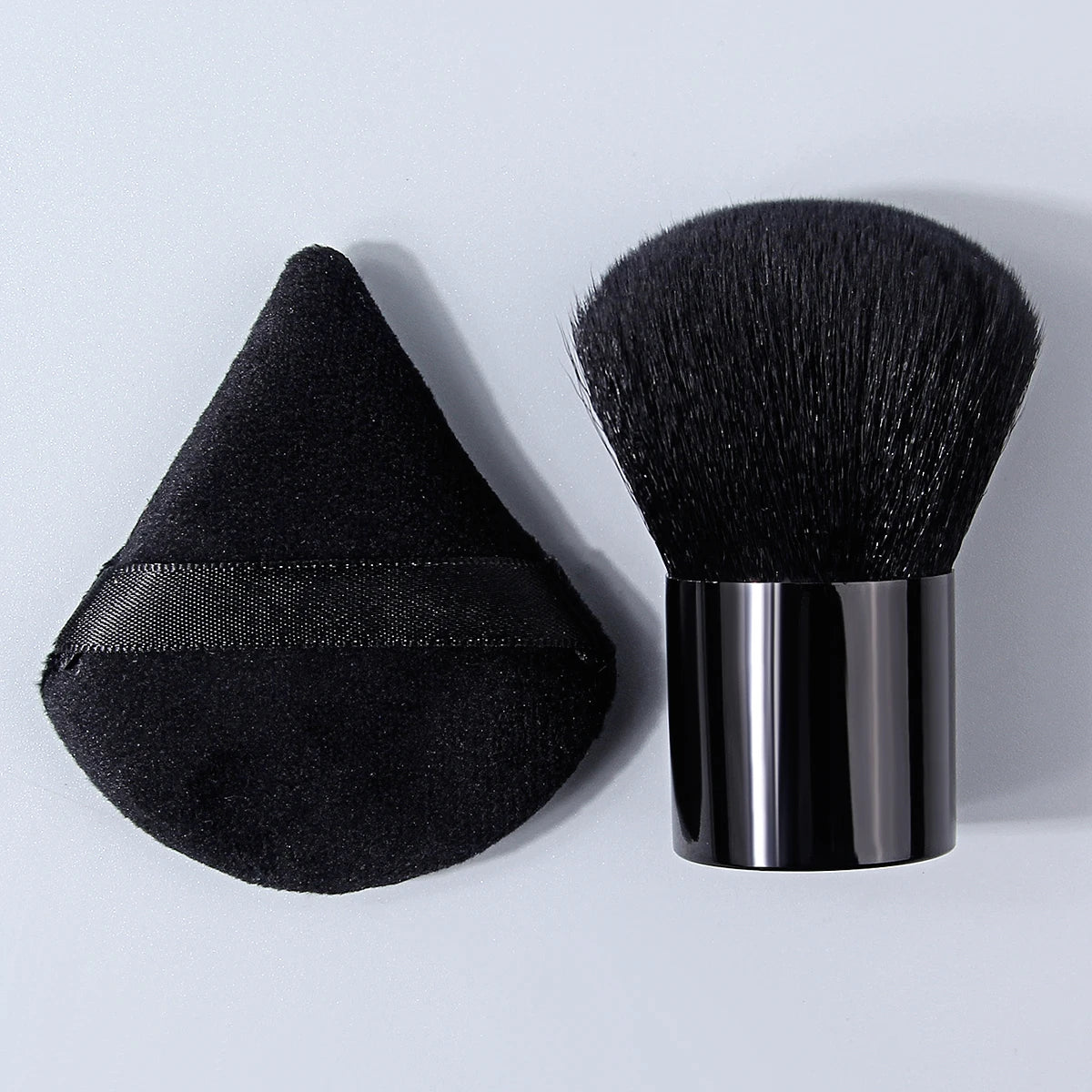 KOSSHOW 2-Pc Powder Brush & Puff Set – Blush & Bronzer Makeup Brush Set QXL