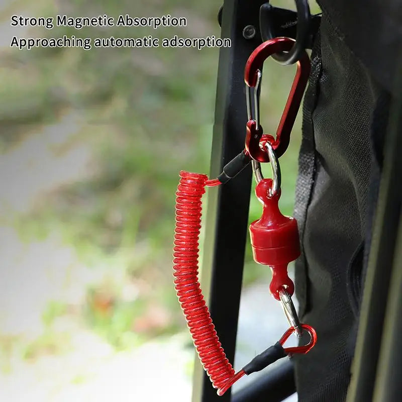 Magnetic Net Release Holder & Coiled Lanyard | Fly Fishing Fishing Tool Lanyard QXL