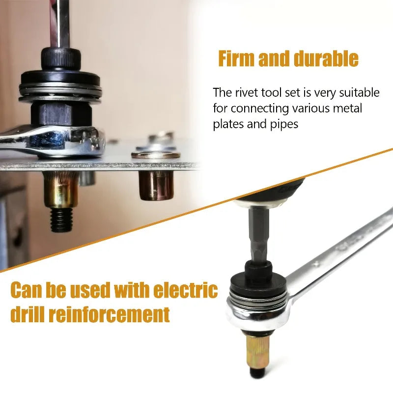 M3–M12 Rivet Nut Tool Kit | Carbon Steel Manual & Drill Set Rivet Nut Tool Kit QXL