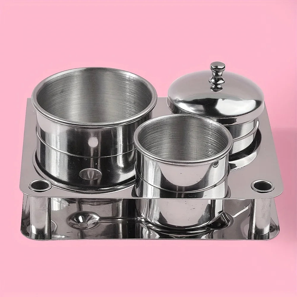 3-Pc Stainless Steel Dappen Dish Set | Nail Art Liquid Cups Nail Art Container Set QXL