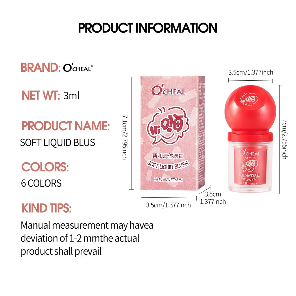 OCHEAL Liquid Blush Stick | High Pigment Long-Lasting Cream Liquid Blush Stick QXL