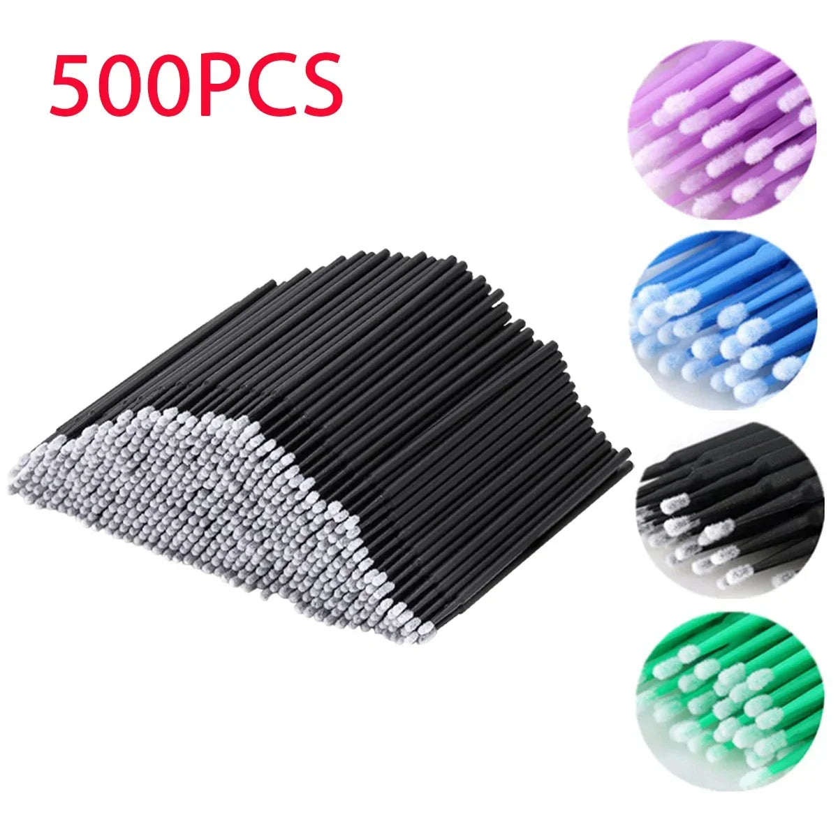 500/1000-Pack Crystal Micro Brushes for Eyelash & Makeup Use Disposable Micro Brushes QXL