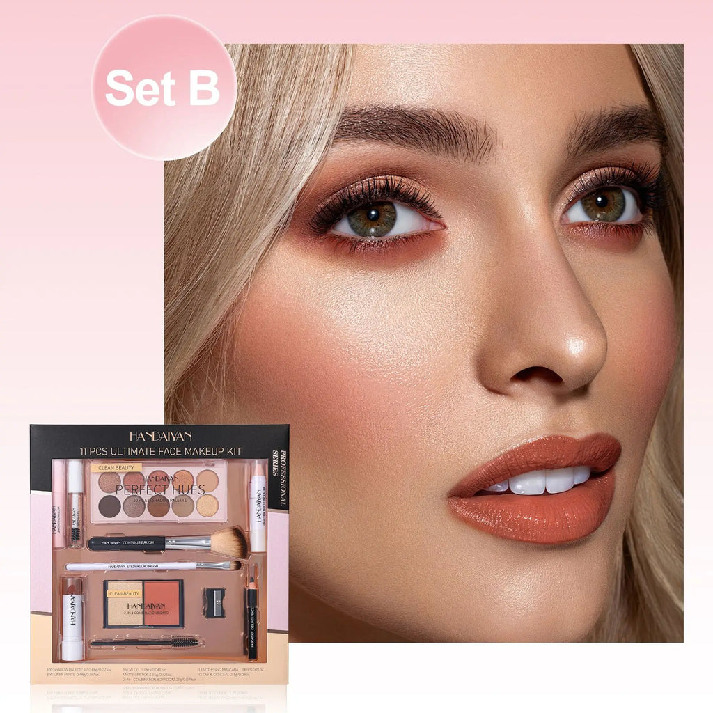 Handaiyan 11-Piece Makeup Kit | Eyeshadow Contour Blush Set Makeup Gift Set QXL 02