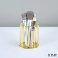 Hexagon Iron Makeup Brush Holder & Desk Cosmetic Organizer Makeup Brush Holder QXL Gold
