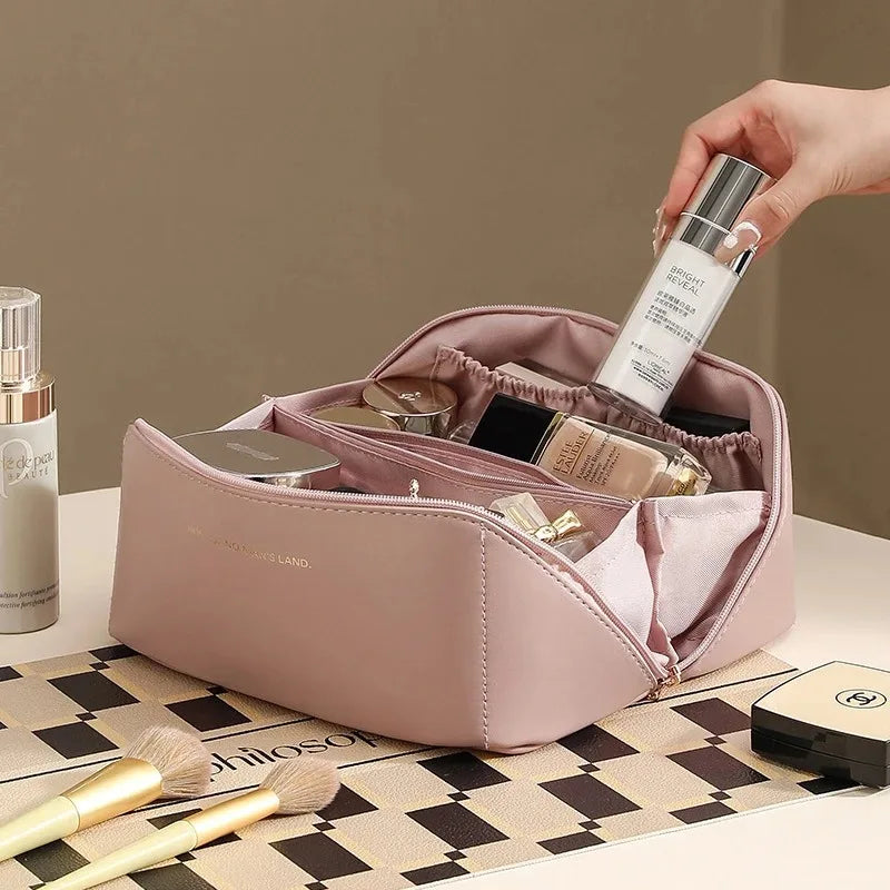 Large-Capacity PU Pillow Makeup Bag | Travel Cosmetic Organizer Travel Makeup Bag QXL