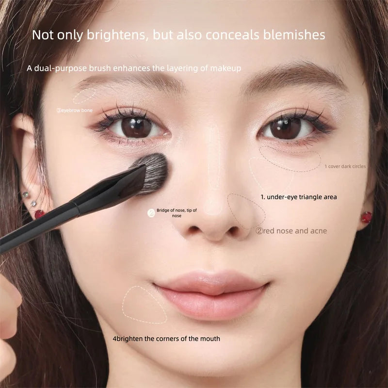 Brightening Concealer & Highlighter Brush | Soft Synthetic Concealer Makeup Brush QXL