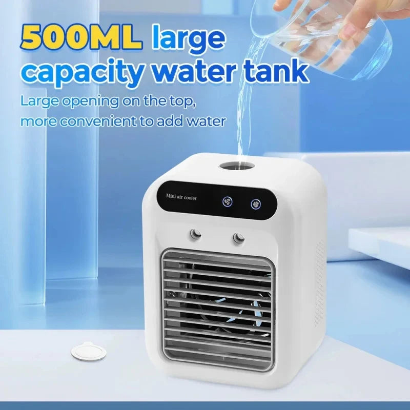 Mini 3-in-1 Portable Evaporative Air Cooler Fan & Humidifier Portable Evaporative Cooler QXL