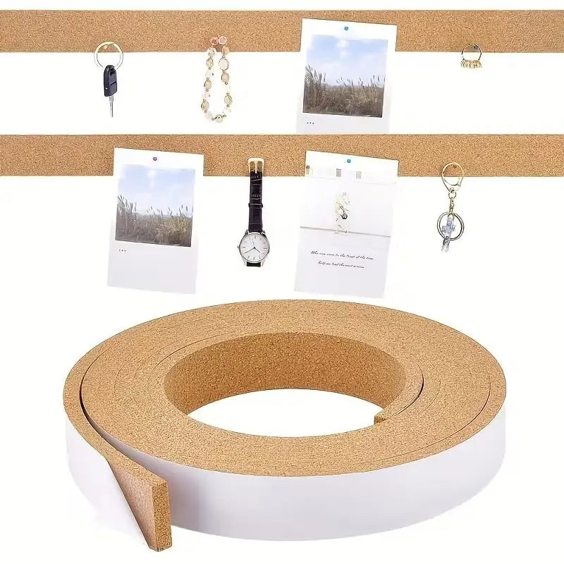100cm Self-Adhesive Cork Bulletin Board Strip – Frameless Cork Bulletin Strip QXL