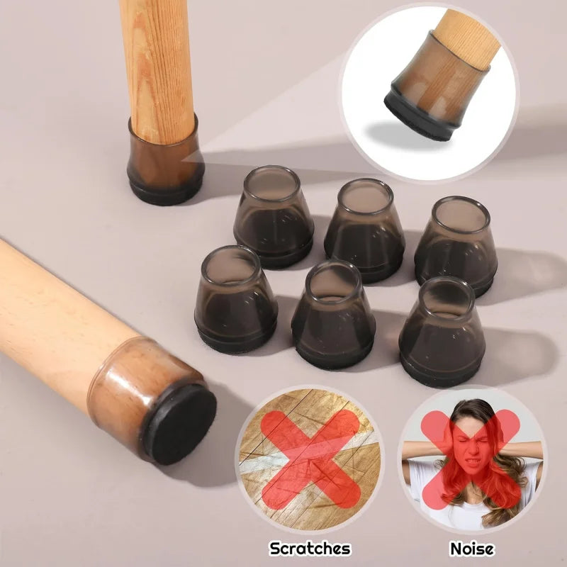 Silicone Felt Chair Leg Pads | Anti-Slip Floor Protectors Furniture Floor Protectors QXL 10pcs