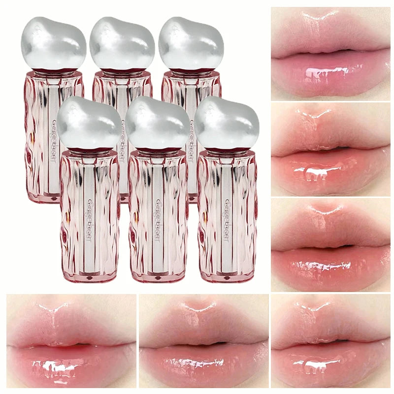 Crystal Translucent Lip Glaze | Moisturizing Long-Lasting Color Lip Glaze Gloss QXL