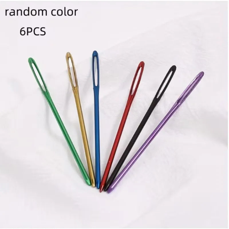 Large-Eye Aluminum Knitting Needles | Colorful DIY Craft Set Knitting Needle Set QXL MULTI