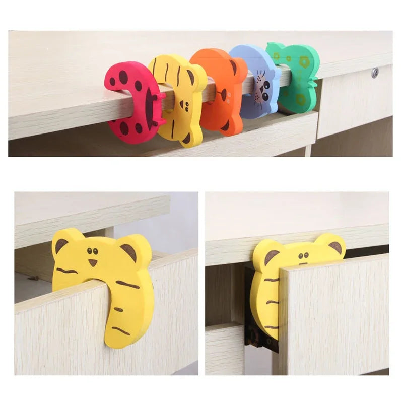 5-Pack Baby Door Finger Guard Stoppers | Cute Animal Safety Baby Door Safety Guard QXL