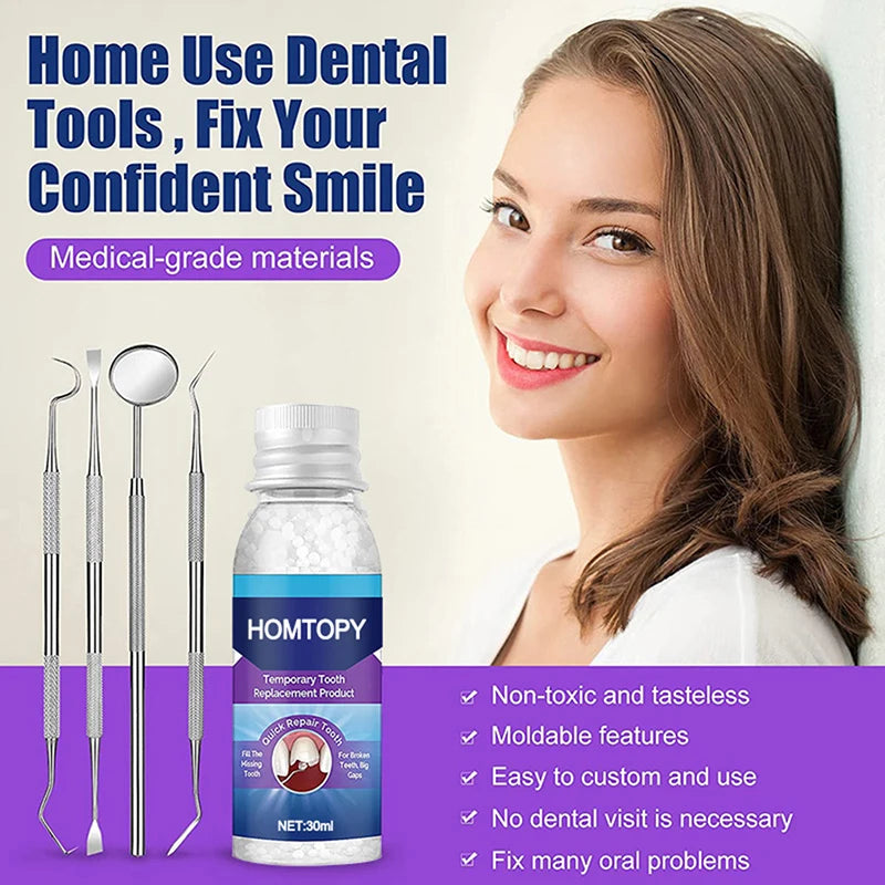 Moldable Thermal Bead Tooth Repair Kit | 30ml Resin Temporary Tooth Repair Kit QXL