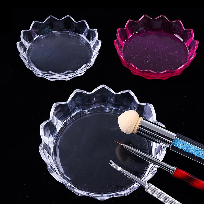 Acrylic Nail Brush Holder & Color Mixing Palette Tray Nail Art Palette Holder QXL