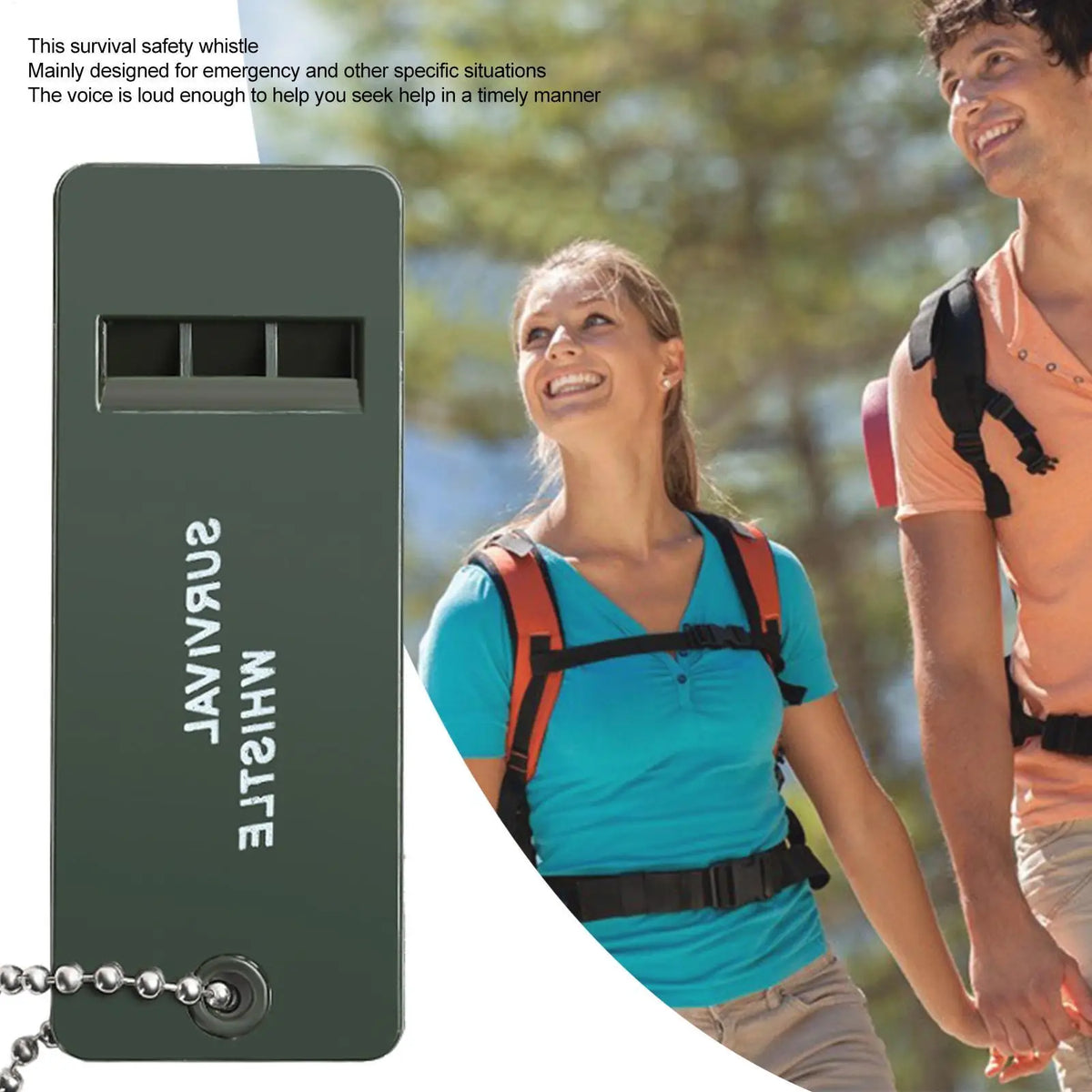 Tri-Band Safety Whistle with Lanyard | Camping & Hiking Outdoor Safety Whistle QXL