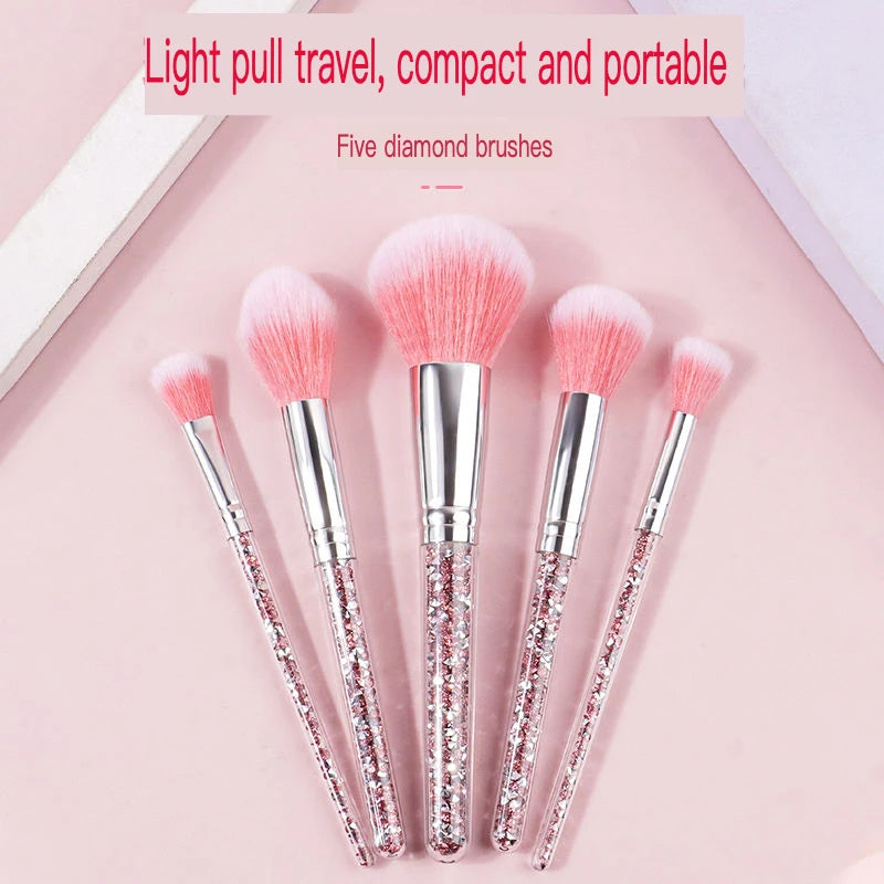 5-Piece Portable Makeup Brush Set | Eye Shadow & Powder Makeup Brush Set QXL
