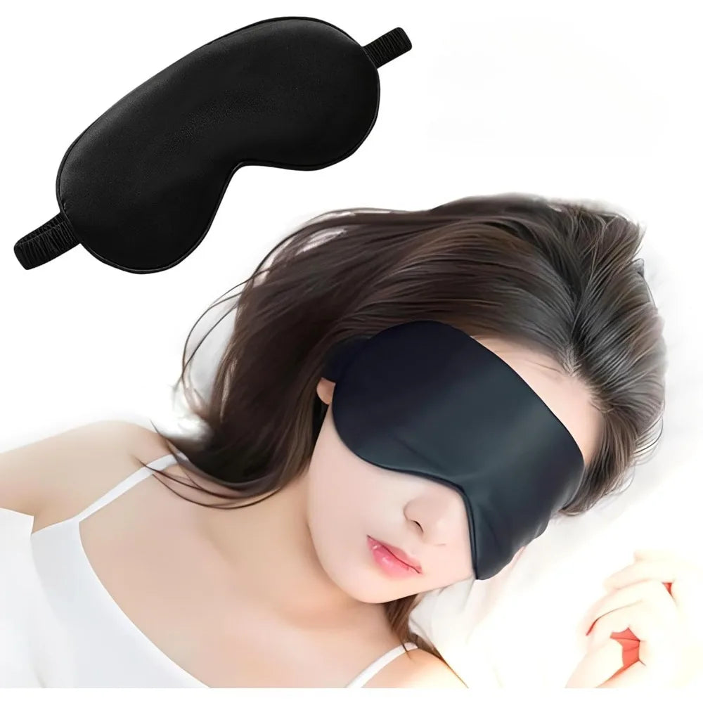Satin Blackout Sleep Eye Mask | Soft Travel Blindfold Sleep Eye Mask QXL