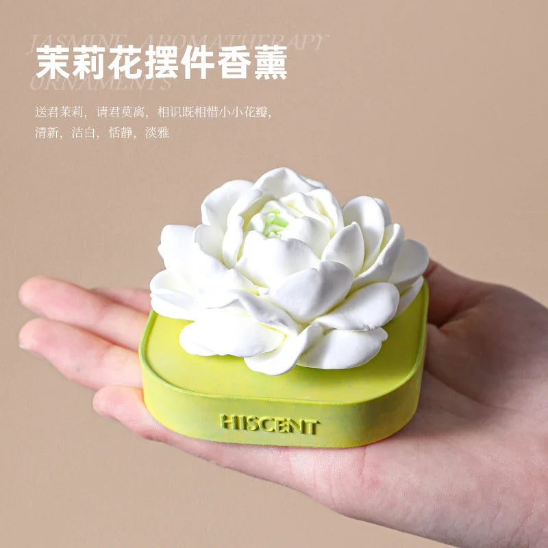 Jasmine Gypsum Plaster Aroma Diffuser | Car & Desk Decor Aroma Diffuser Ornament QXL