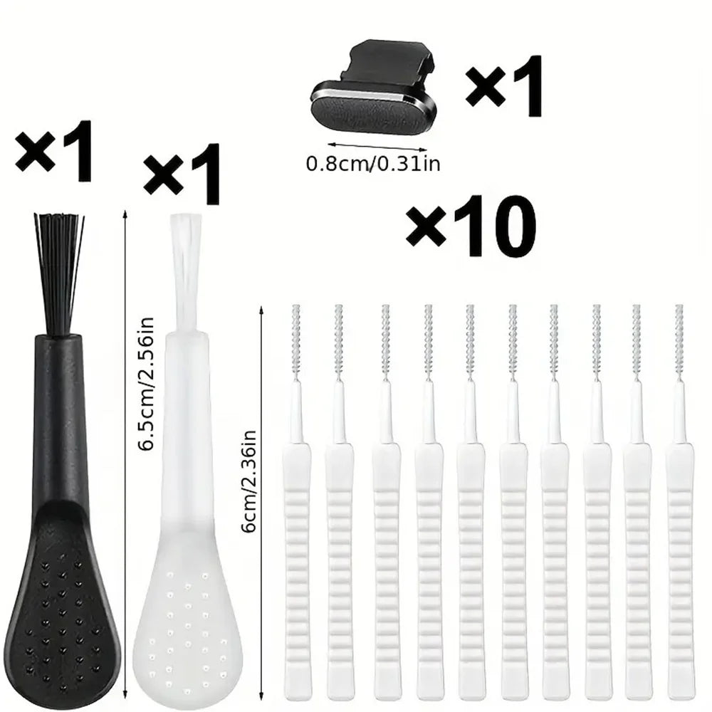 Phone Charging Port Dust Plug & Brush Set – USB-C & iOS Phone Port Protector QXL