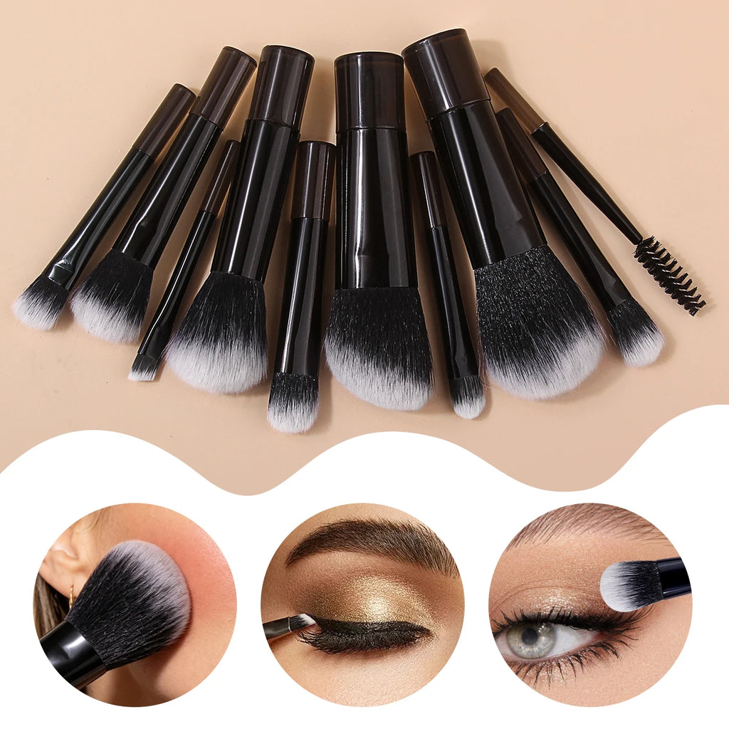 11-Piece Makeup Brush Set with Storage Cup | KOSSHOW Makeup Brush Set QXL