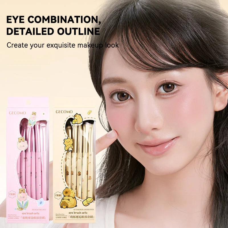 GECOMO 8-Piece Eye Makeup Brush Set | Detail & Shading Eye Makeup Brush Set QXL