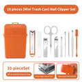 10-Piece Anti-Splash Stainless Steel Nail Clipper Set Nail Clipper Set QXL Orange 10Pcs