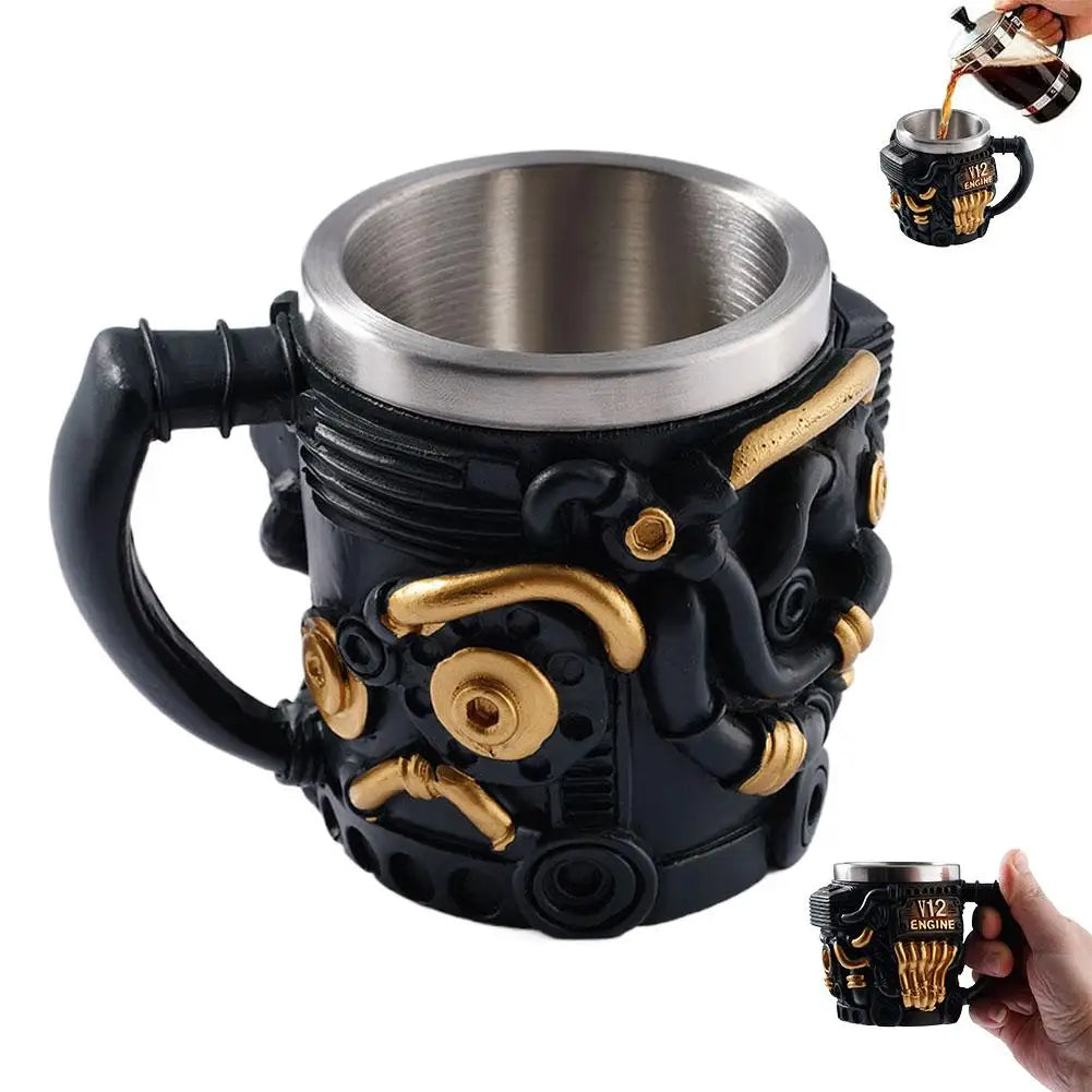 V12 Engine Block Coffee Mug | Unique Car Lover Gift Novelty Coffee Mug QXL
