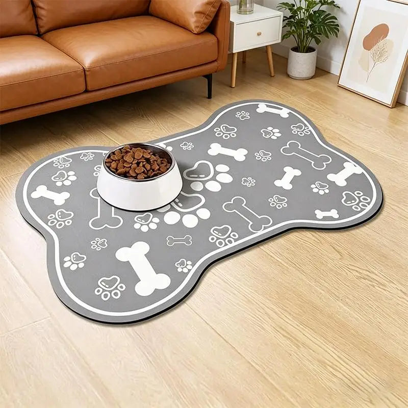 Diatomaceous Earth Pet Placemat | Quick-Dry Dog & Cat Bowl Mat Pet Feeding Mat QXL