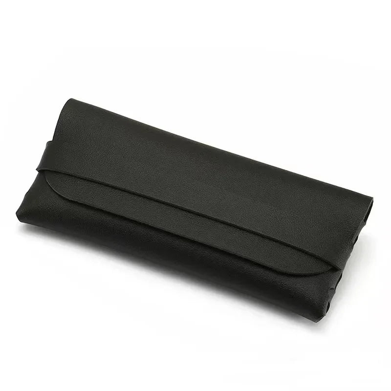 Soft Leather Glasses Case | Unisex Sunglasses Travel Bag Eyeglass Case QXL black