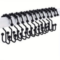 12-Pack Stainless Steel Shower Curtain Hooks | Double Glide Shower Curtain Hooks QXL Black