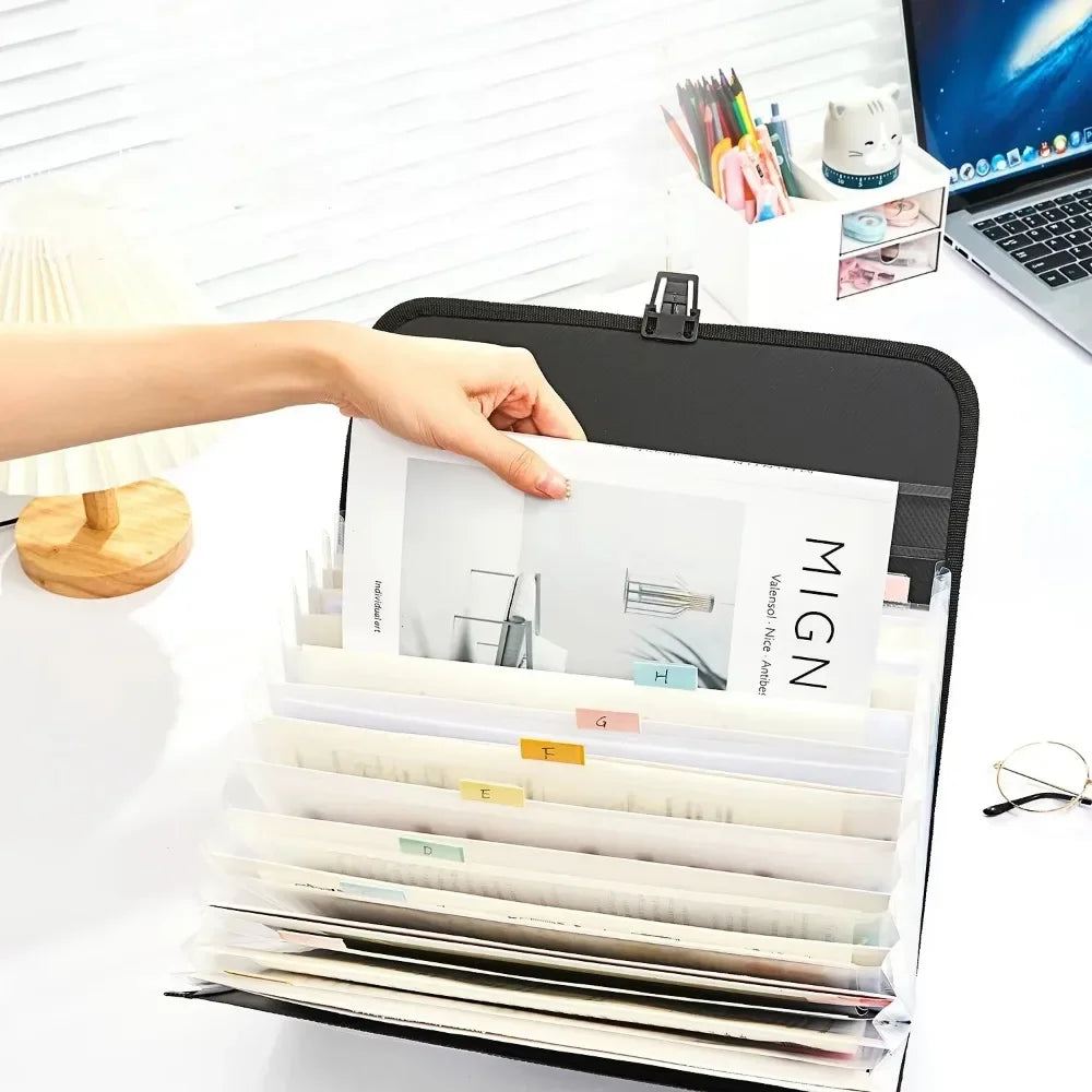 A4 13-Pocket Expanding File Folder | Document Organizer Expanding File Folder QXL