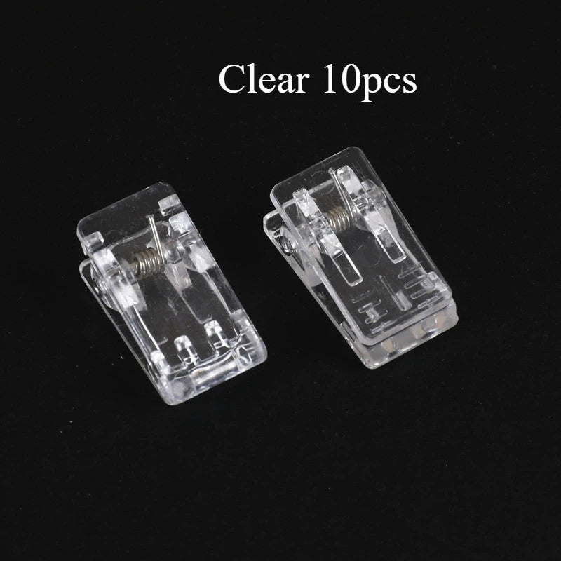 10-Pack Self-Adhesive Transparent PP Plastic Clips for Paper Paper Organizing Clips QXL Clear 10pcs