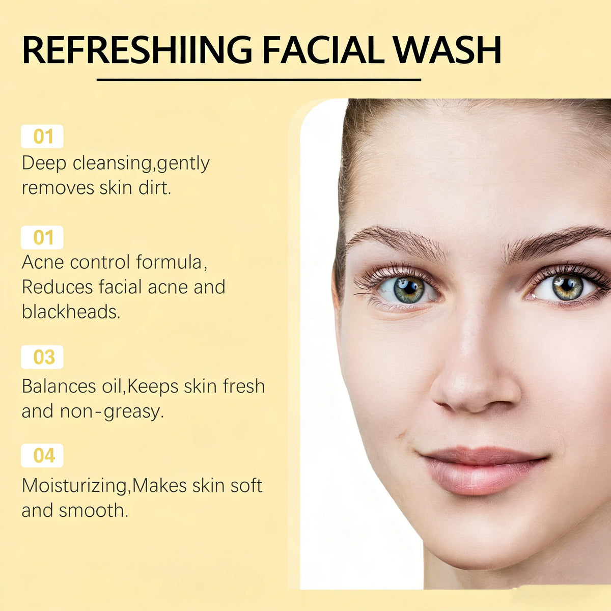OUHOE Honey Foaming Face Wash | Oil Control & Pore Cleanser Foaming Face Wash QXL