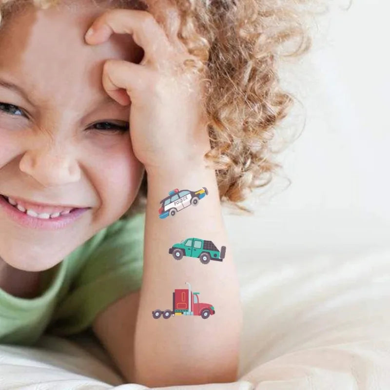 5-Pack Kids Waterproof Temporary Tattoo Stickers – Cars & Helicopters Temporary Tattoo Stickers QXL
