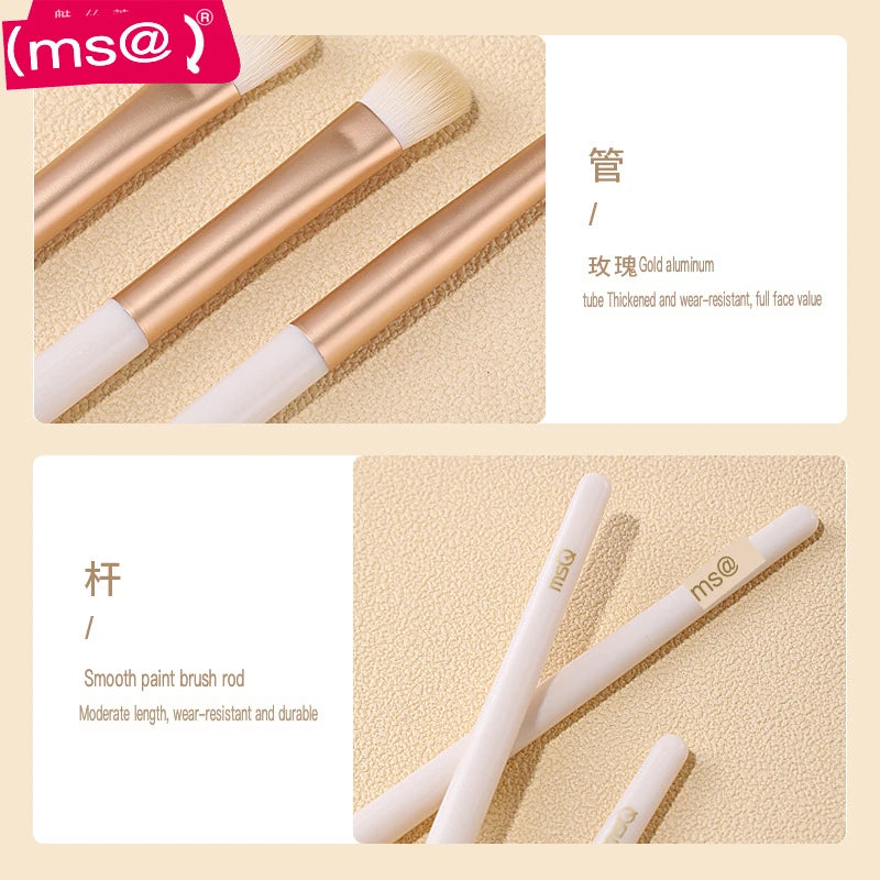 White Rose 8-Piece Soft Fiber Eye & Detail Makeup Brush Set Makeup Brush Set QXL