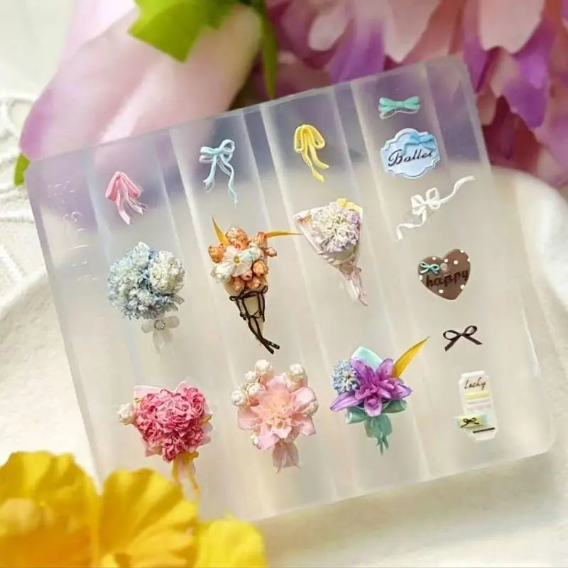 3D Flower Vase Silicone Nail Art Mold | DIY Nail Design Nail Art Mold QXL