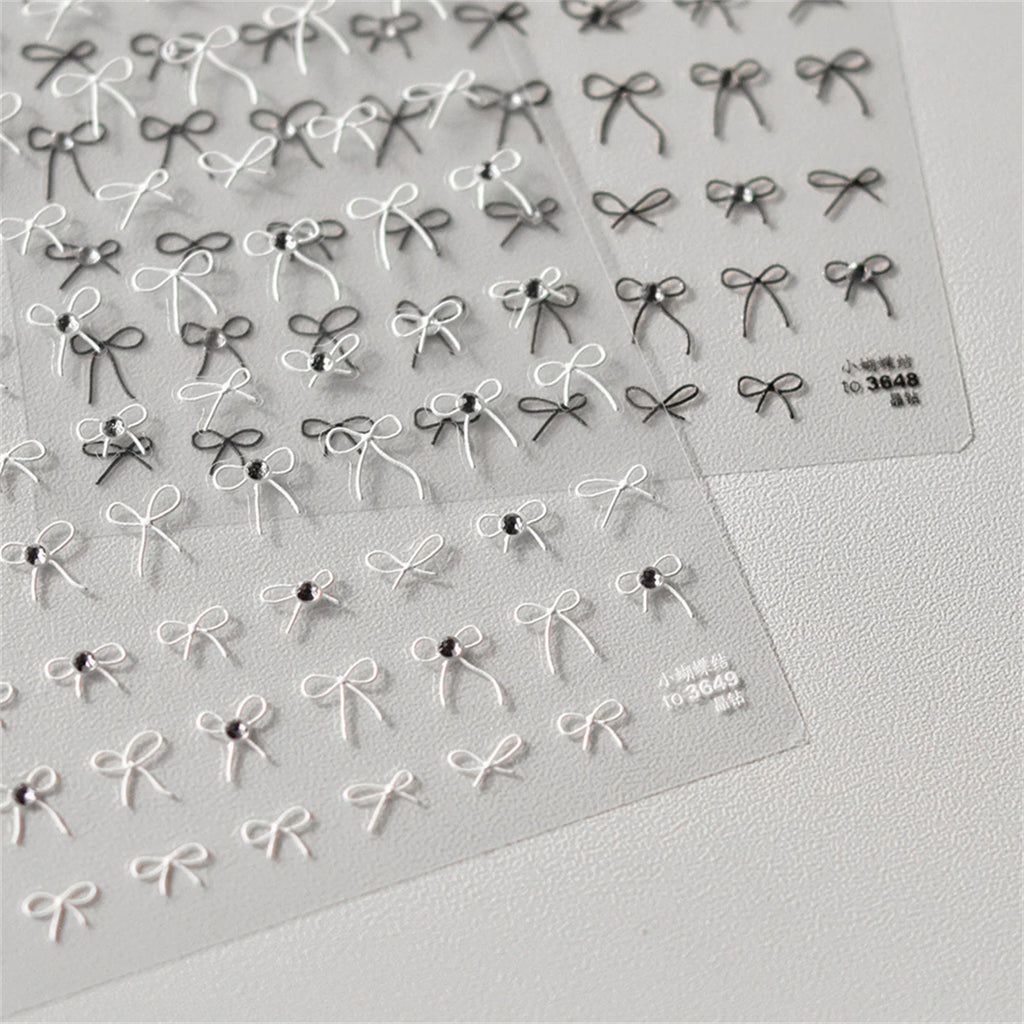 5D Kawaii Bow Tie Nail Art Stickers | Self-Adhesive Decals Nail Art Stickers QXL