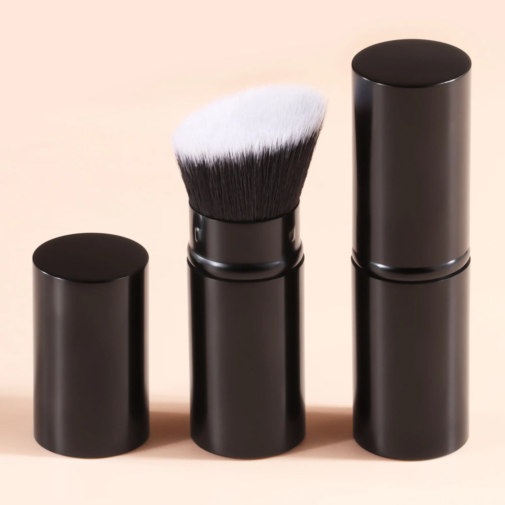 Ronshadow 3-Pc Retractable Powder Brush, Blush Brush & Sponge Makeup Brush Set QXL