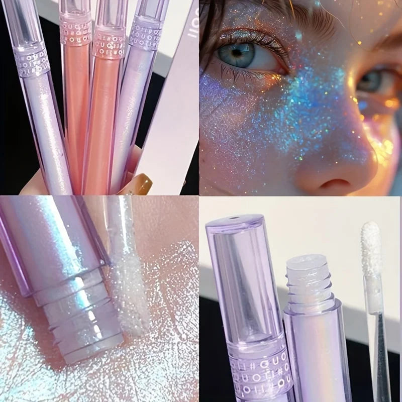 3-Pack Chameleon Glitter Eyeshadow – Pink, Purple & Cyan Glitter Eyeshadow Set QXL