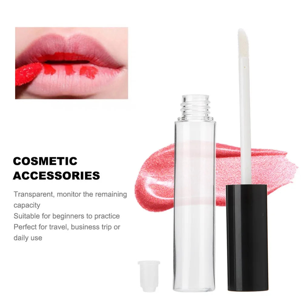 25-Pack 10ml Empty Lip Gloss Tubes with Brush – Black & Clear Lip Gloss Tubes QXL
