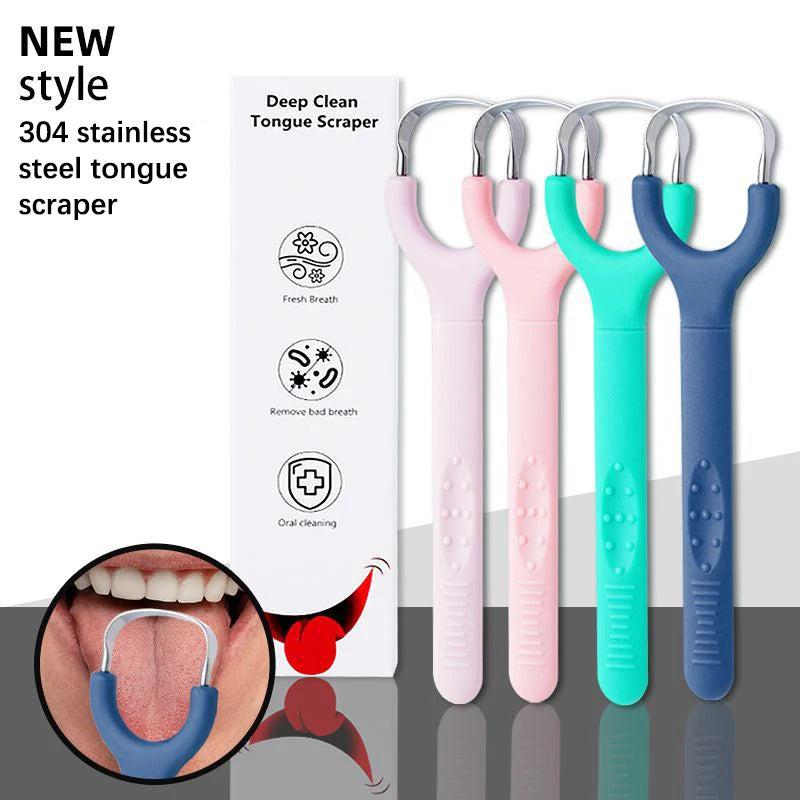 Stainless Steel U-Shaped Tongue Scraper | Fresh Breath Tongue Scraper QXL