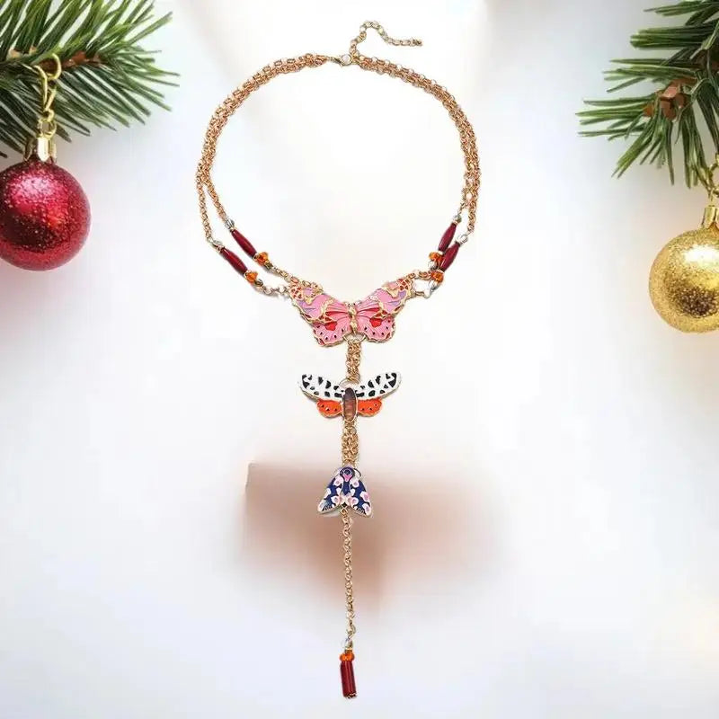 Multilayer Chain Butterfly Pendant Necklace | Boho Style Pendant Necklace QXL