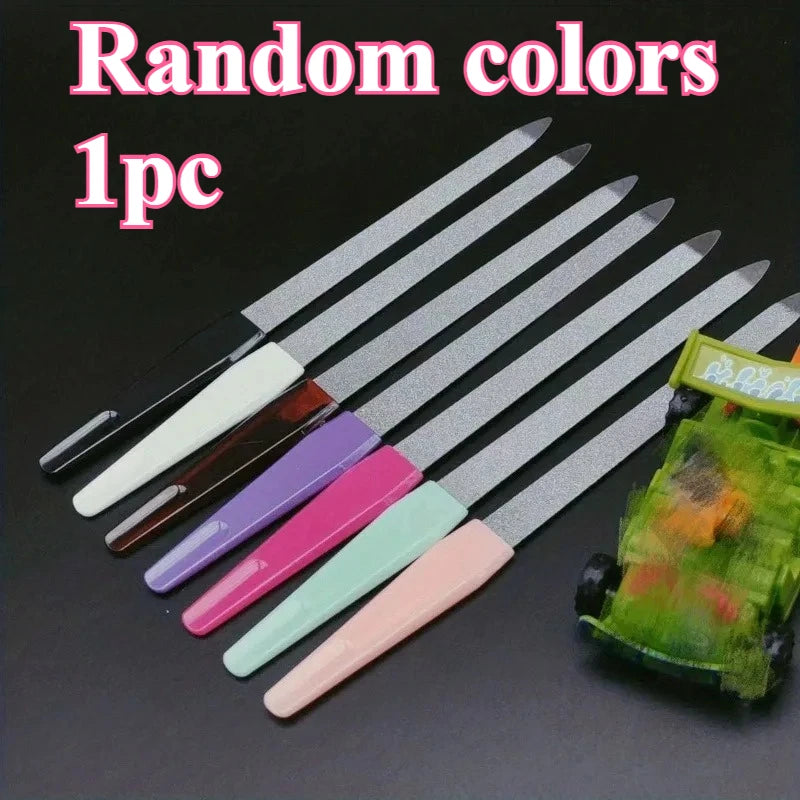 Double-Sided Stainless Steel Nail Files | 1 & 7-Pc Sets Nail File Set QXL Random colors 1pc