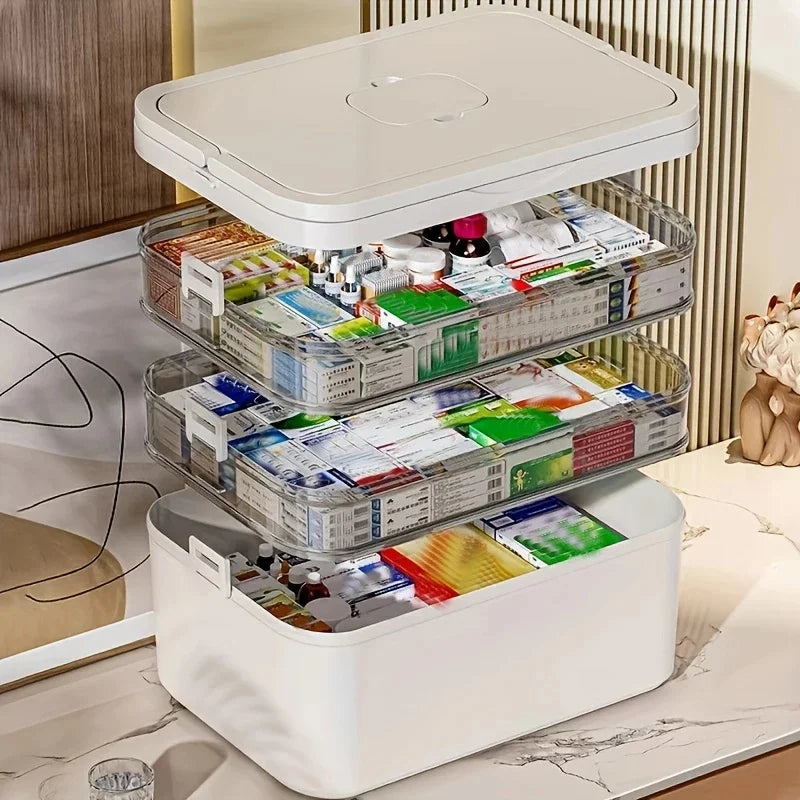 Waterproof Multi-Layer Pill Organizer Box | Large Capacity Pill Storage Organizer QXL